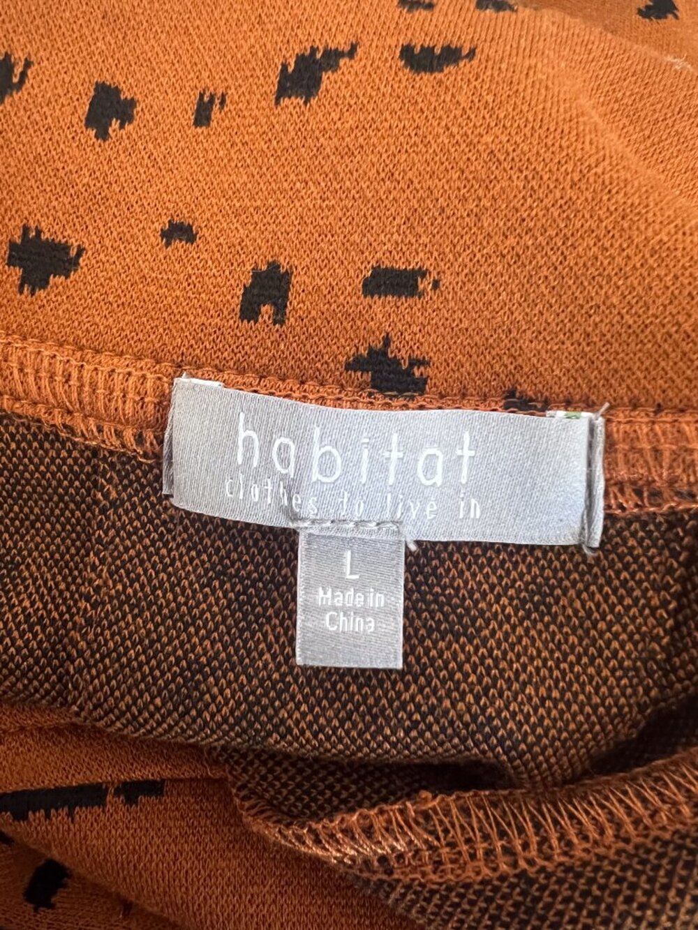 Habitat Clothing Retro Circle Knit Jacquard Button Jacket Ginger Rust - Picture 6 of 11